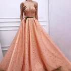 Бальное платье на бретелях-спагетти, разноцветное бальное платье с жемчугом и бисером, вечернее платье из кораллового фатина с цветной аппликацией, кружевное платье