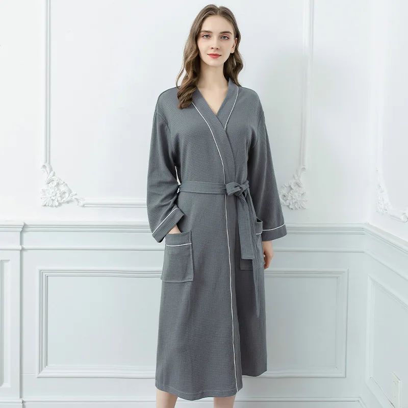 

Spring Couple Bathrobes Kimono Cotton Robe Nightgown Bath Gown Sleepwear Women & Men Lovers Plus Size Nightwear Dressing Gown