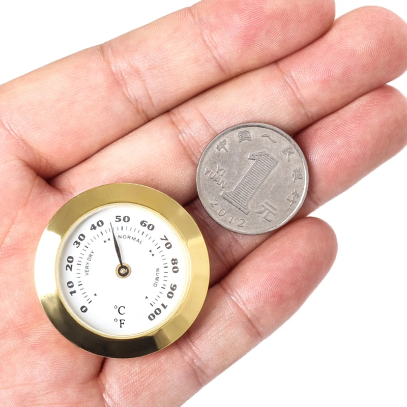 

38mm Mini Household Guitar Case Cigar Hygrometer Cigar Hygrometer High Precision Moisture Meter Tobacco Humidor