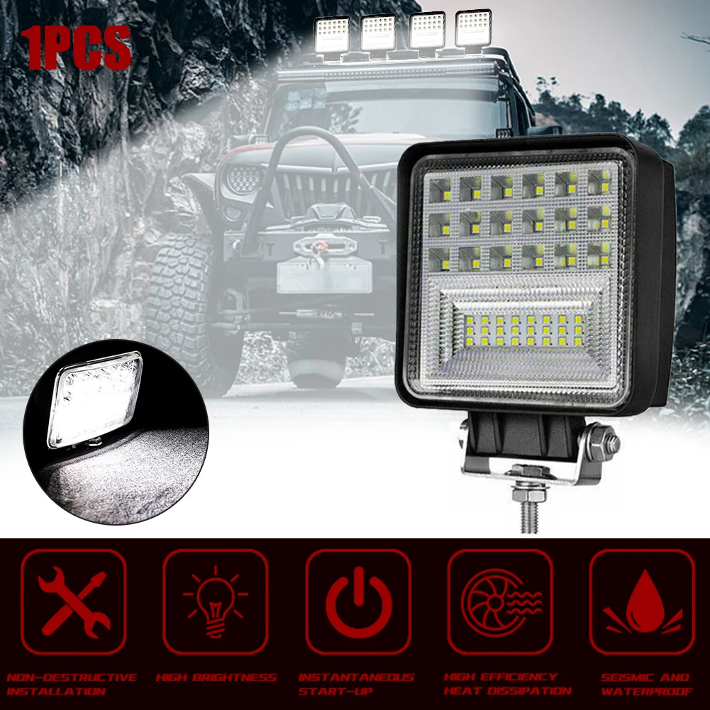 4 дюймовый светодиодный рабочий светильник 126 Вт фара заливающего света для