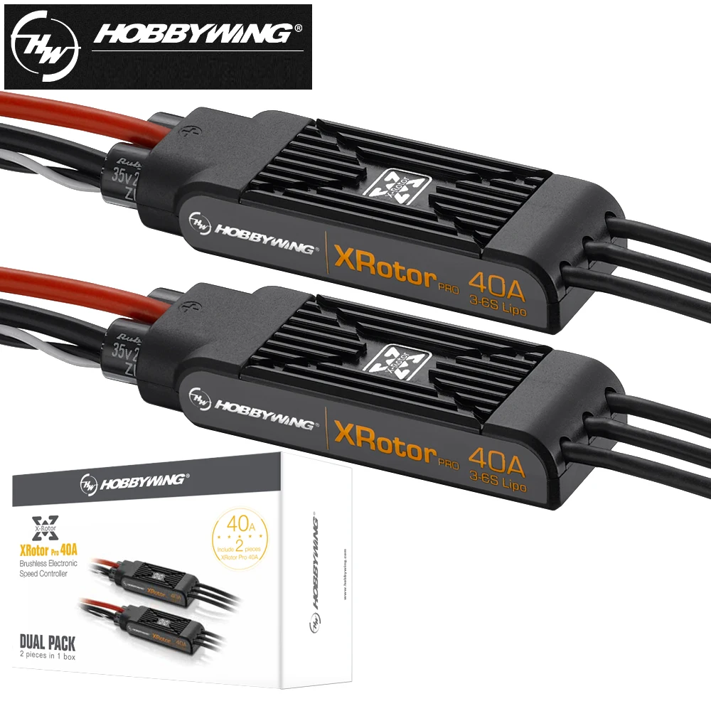 2 шт./кор. щеточный электронный регулятор скорости Hobbywing XRotor Pro 40A с диагональю