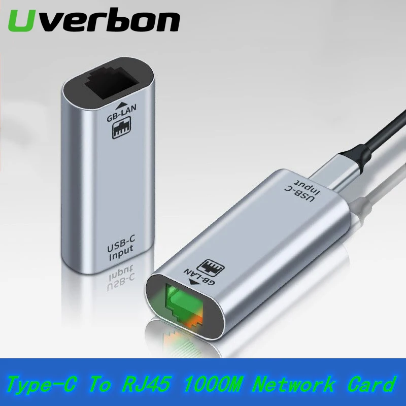 1000M USB C внешняя сетевая карта без шнура Type-C в RJ45 конвертер Ethernet Lan адаптер usb-хаб для Windows Android Mac OS - изображение