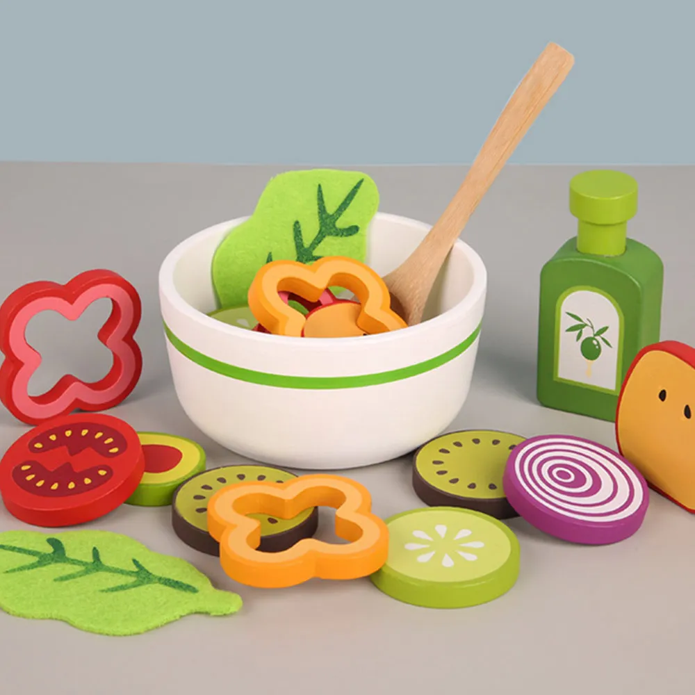 

Simulation Wooden Fruit Vegetable Salad Pretend Play Baby Large Size Kitchen Food Toy Kids Educational Birthday Gift