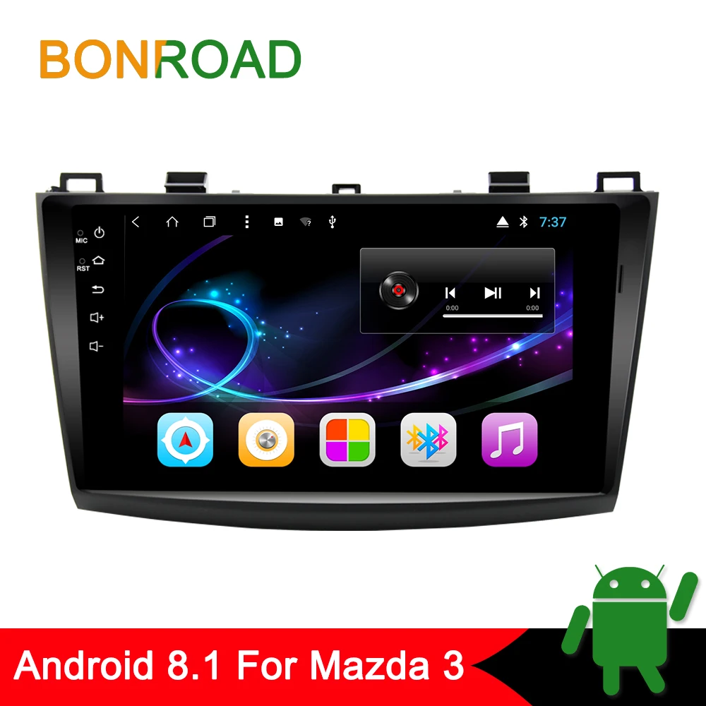 Bonroad 9 &quot2din Android8.1.0 Rom2G GPS Nav для Mazda 3 2009 2014 с видео Wifi Bluetooth Автомобильный плеер