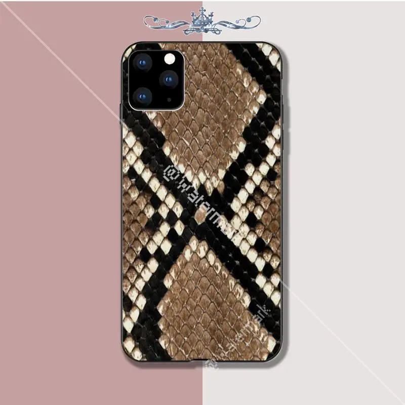 Силиконовый чехол змеиная кожа для телефона Iphone 5s Se 2020 6 6s 7 8 Plus X Xs Max Xr 11 Pro Funda |