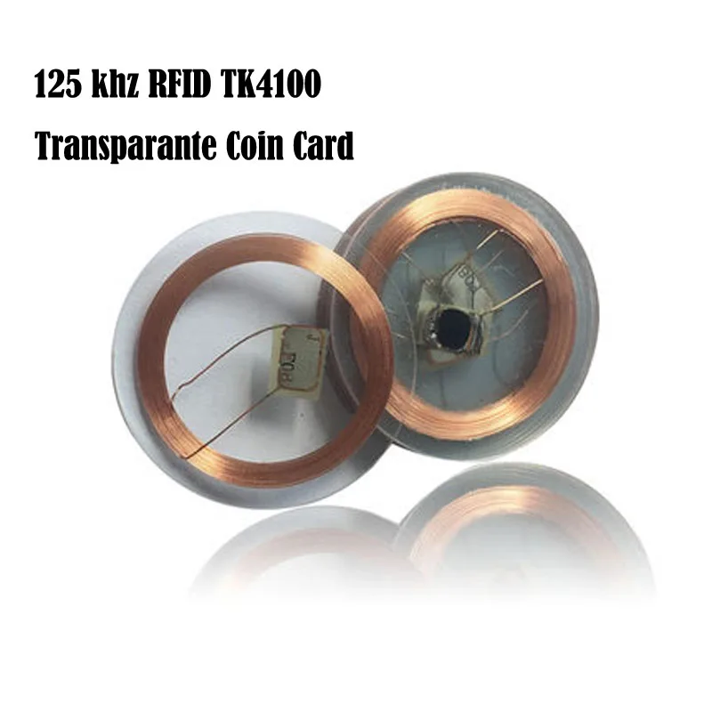 20 шт. 125 кГц RFID EM4100 TK4100 прозрачная монетная карта (25 мм) Id для бирок контроля