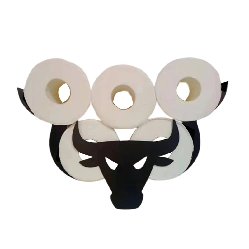 

Черный железный держатель для туалетной бумаги в форме крупного рогатого скота, рулон рулона бумаги для кухни и ванной комнаты Y5JA