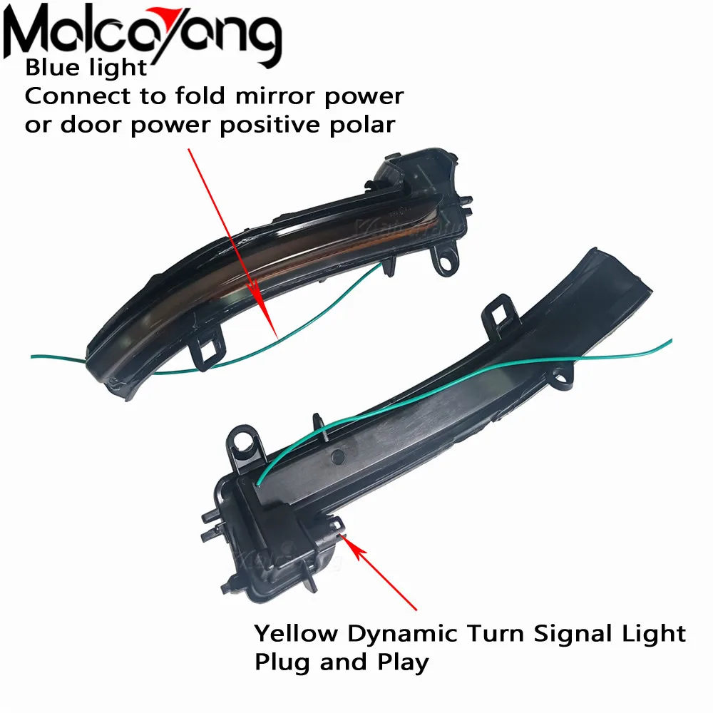 

For BMW X1 F48 2016-2018 2 Series F45 F46 X2 F39 Rearview Side Mirror LED Turn Signal Light Dynamic Flowing Water Blinker