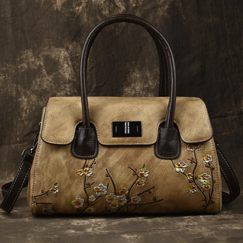 

Leather Retro Casual Leisure New Chinese Style Women's Handbags Oblique Brand High Quality Luxury Personality Shoulder Bags