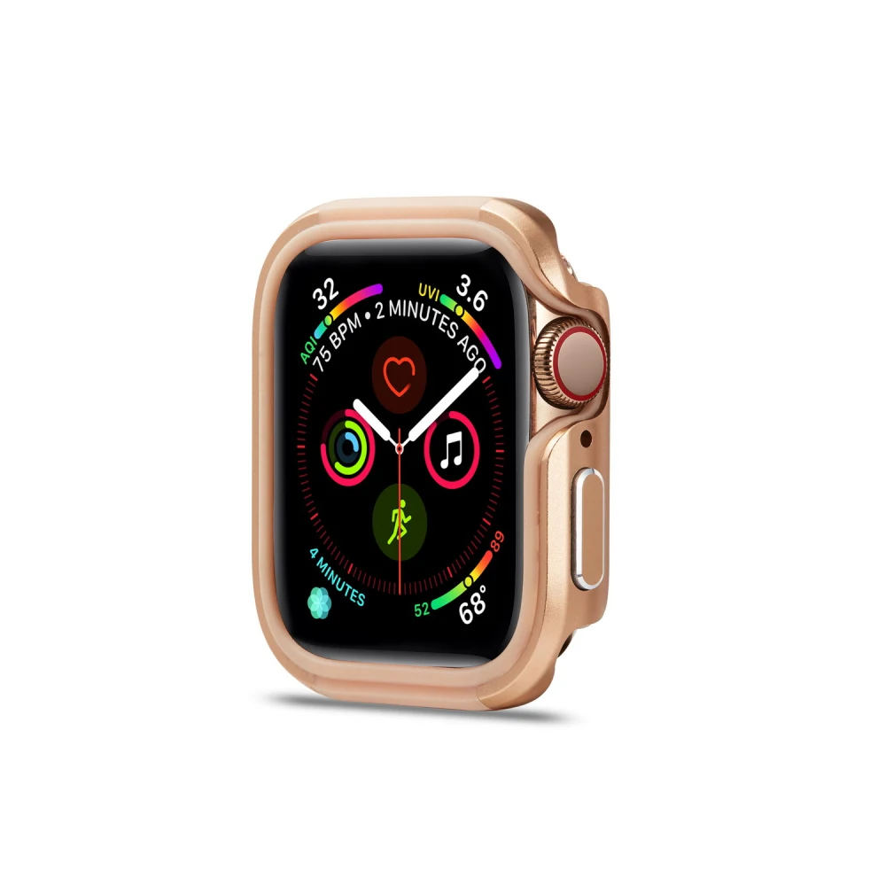 Силиконовый+ металлический чехол из алюминиевого сплава для Apple Watch 4, 5, 40 мм, 44 мм, защитный бампер для iWatch 5, 4, 40, 44 мм, корпус