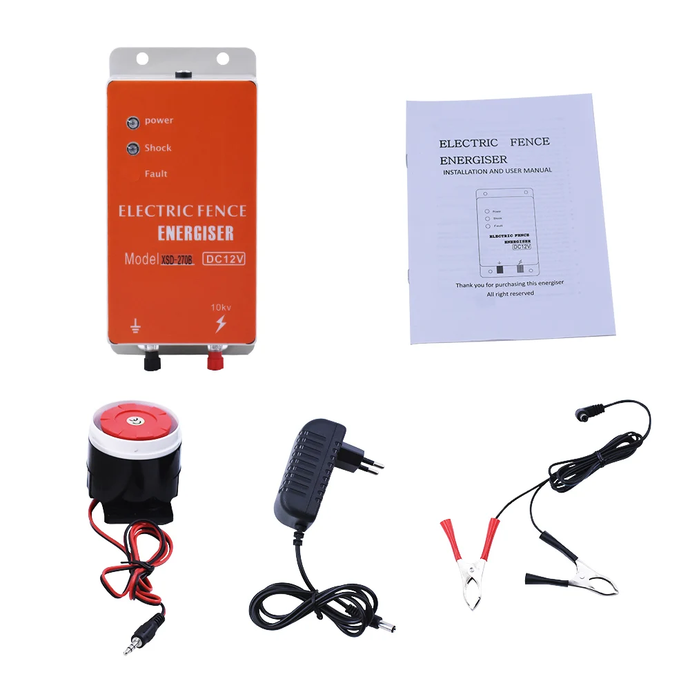 

Solar Electric Fence Energizer Charger High Voltage Pulse Controller Animal Poultry Farm Electric Fencing Shepherd 10KM XSD-280B