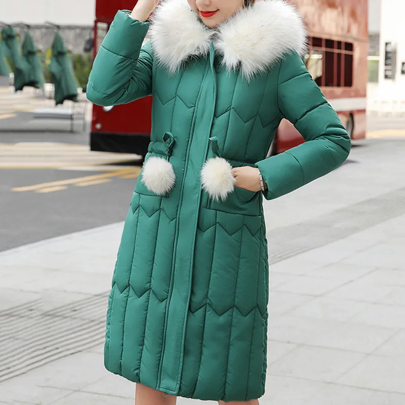 Зимние женские куртки хлопковые черные длинные пальто с капюшоном парки 2020 срез