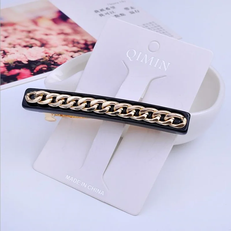1 шт. новинка 2020 металлическая Золотая цепочка геометрические заколки для волос