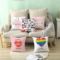 valentines day pillowcase love heart 12 patterns printed peachskin pillow cover for bedroomliving room sofa decora 4545cm 1pc