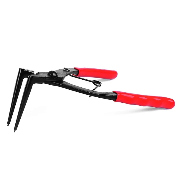 

Duty Cylinder Snap Ring Pliers, Internal Ring Remover Retaining Circlip Pliers, 90 Degrees Bending Pliers with Long Noses(Red)