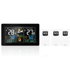 Беспроводная метеостанция, 3-канальный термометр, гигрометр, уличные датчики, прогноз погоды, будильник с USB зарядкой, большой ЖК-дисплей