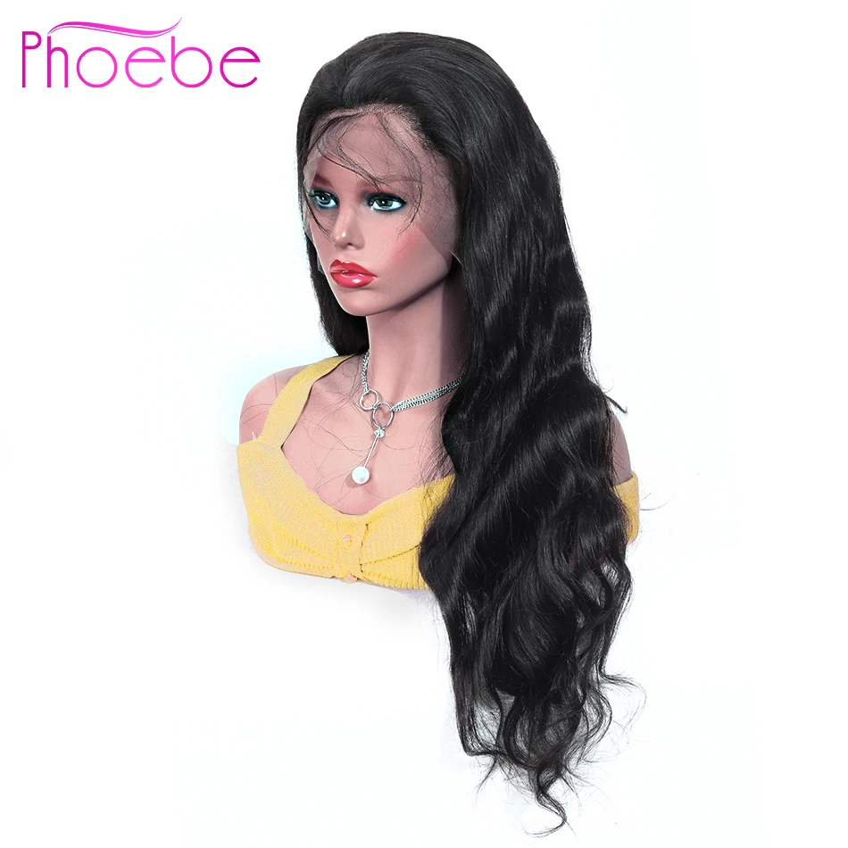 Phoebe, 13x4, фронтальные человеческие волосы, парики, предварительно выщипанные для черных женщин, не Реми, бразильский Волнистый фронтальный парик, 150% Плотность
