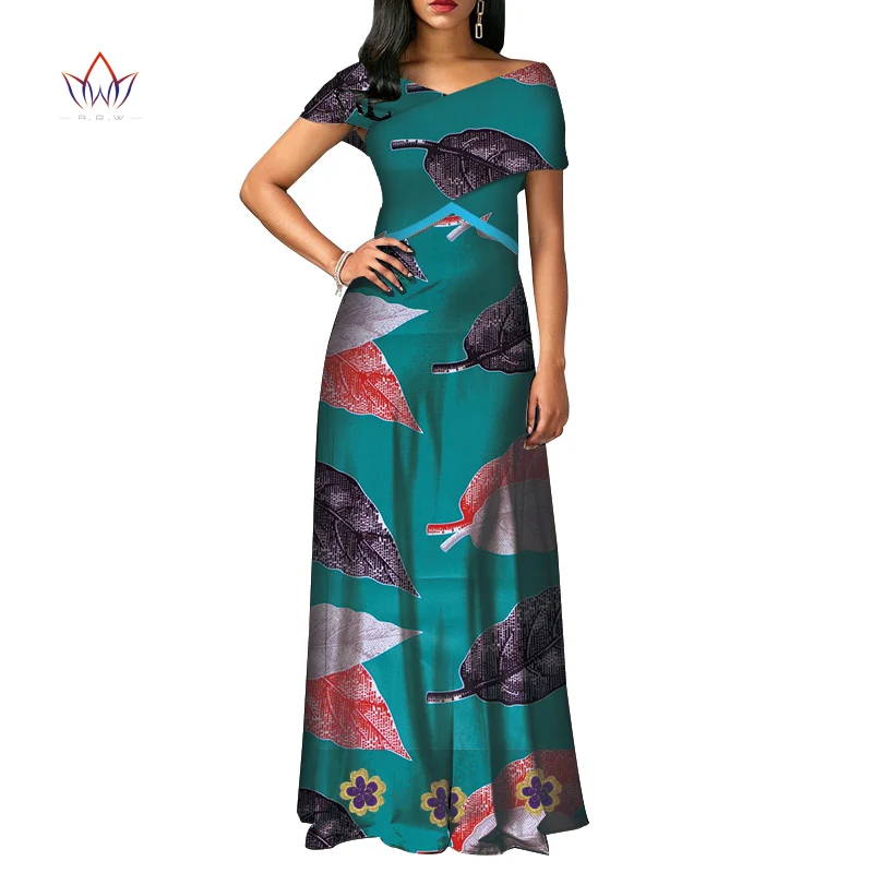 fashion African Dresses for Women Dashiki short sleeve Africa clothing Plus Size Patchwork Party Dresses for Women WY3924 - Цвет: 1