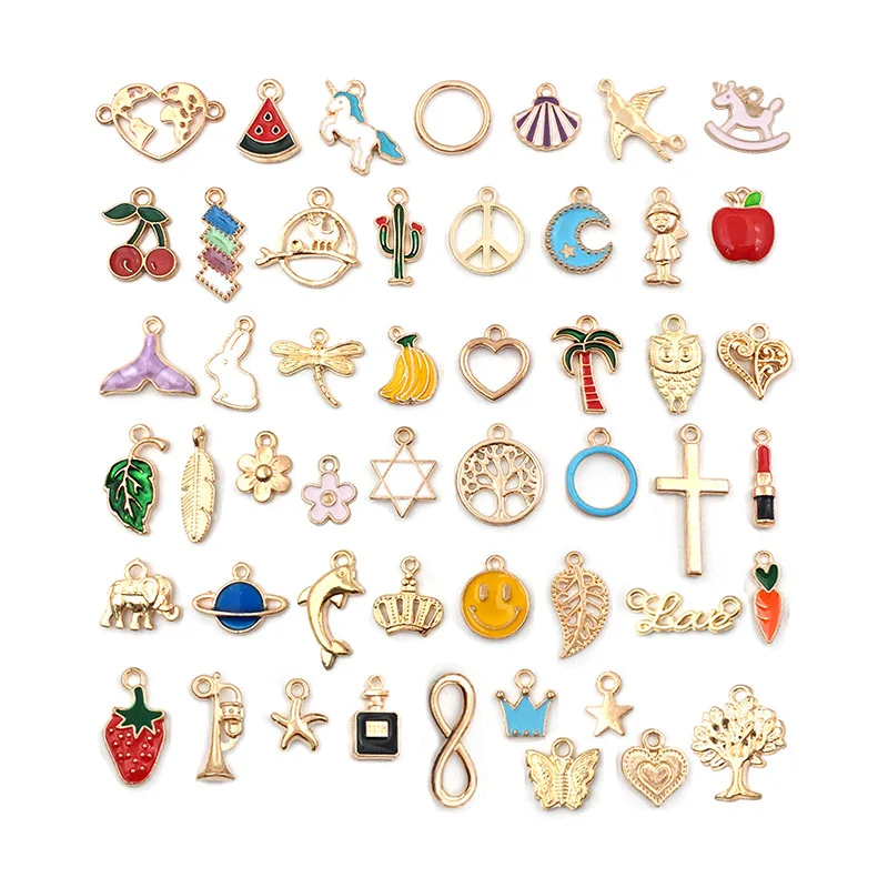 

DIY jewelry material mixed with 50 KC gold dripping pendants, shell five-pointed star earrings, bracelets, pendant accessories