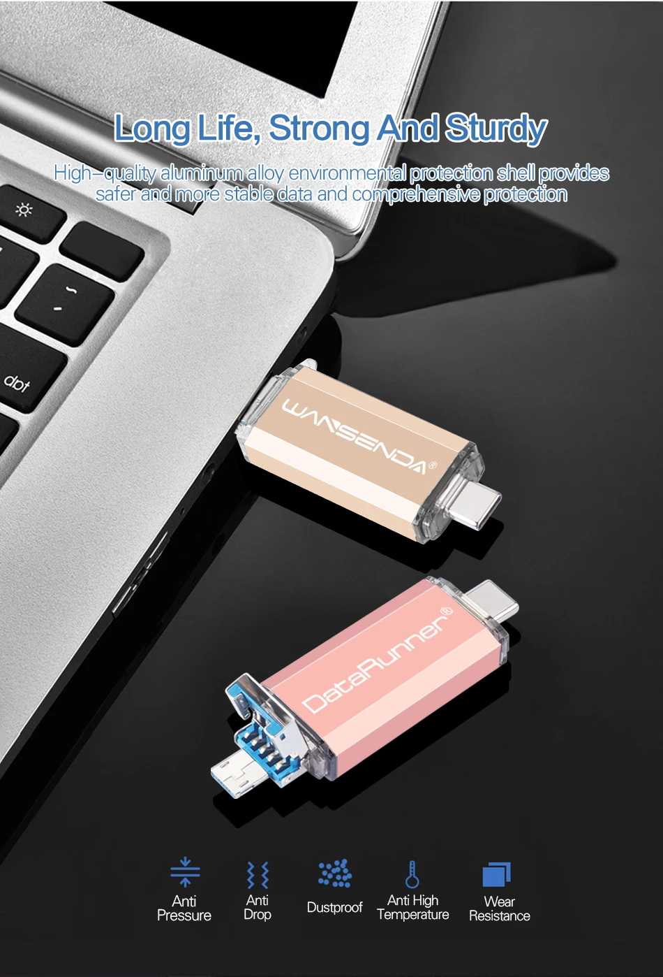 DataRunner OTG Usb флеш-накопитель высокоскоростной флеш-накопитель 32 Гб 64 Гб 128 ГБ 256 ГБ Тип C Флешка 3 в 1 микро Usb флешка диск памяти