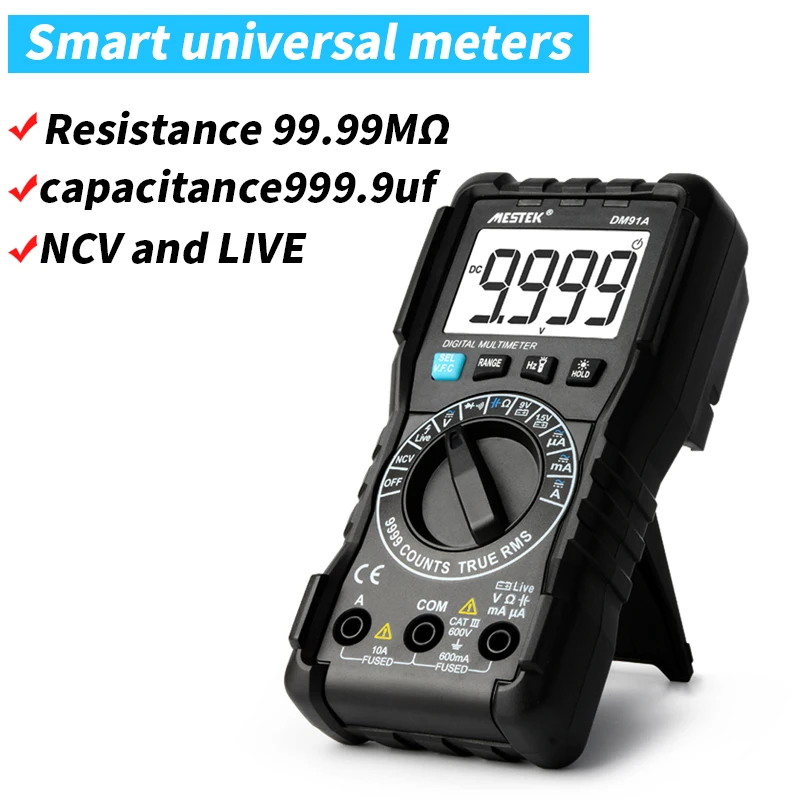 Цифровой мультиметр MESTEK DM91A True-RMS кнопка 9999/8000 отсчетов амперметр напряжения