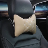 car seat headrest four seasons universal premium danny leather pillow filled space cotton auto protection neck pillow