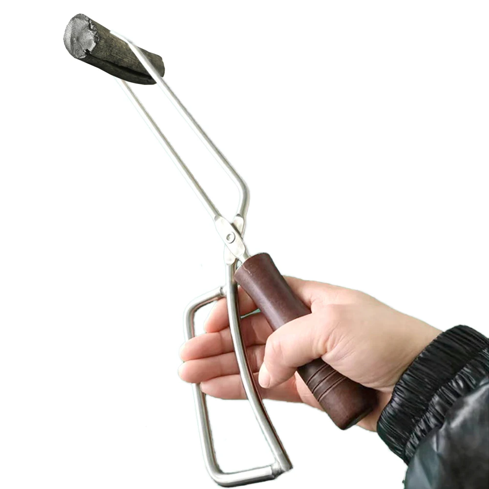 

Indoor Outdoor Heavy Duty Fire Tongs Comfortable Grip Portable BBQ Practical Moving Firelogs Campfire Long Firewood Log Claw