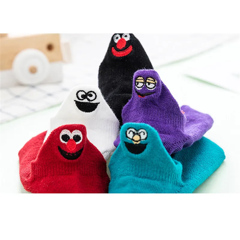 Calcetines de algod&oacute;n con bordado Kawaii para ni&ntilde;os, medias con estampado divertido de frutas, regalos de Navidad, 5 par/lote, talla 1-9 a&ntilde;os-2
