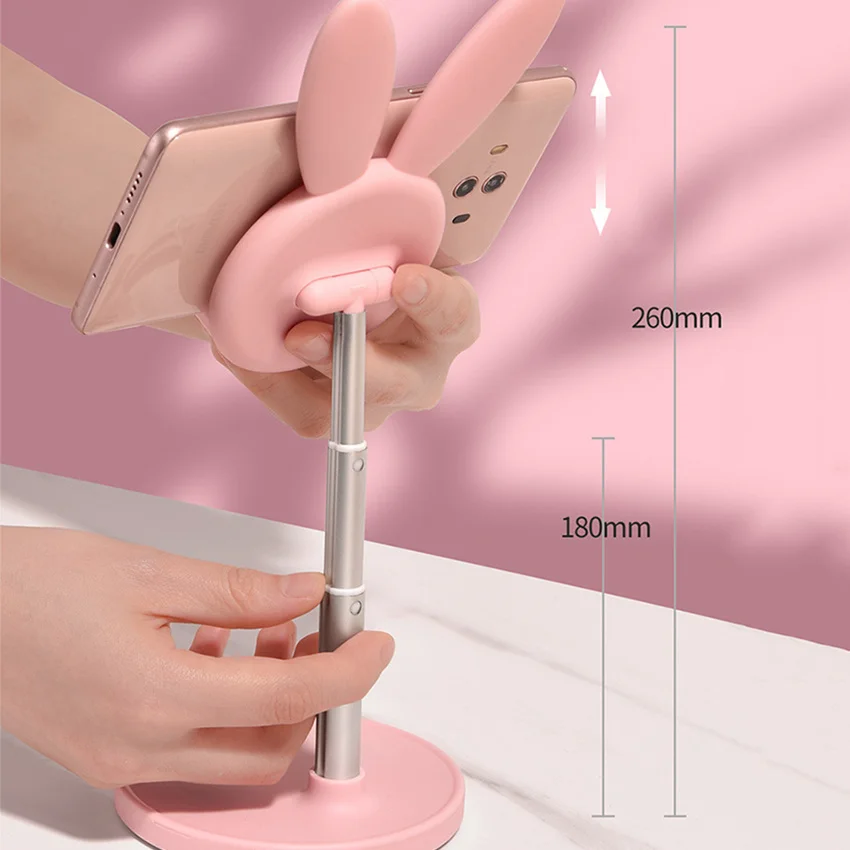 pink cute cell phone stand universal adjustable desk phone holder desktop tablet holder stand for iphoneipadoneplus huawei free global shipping