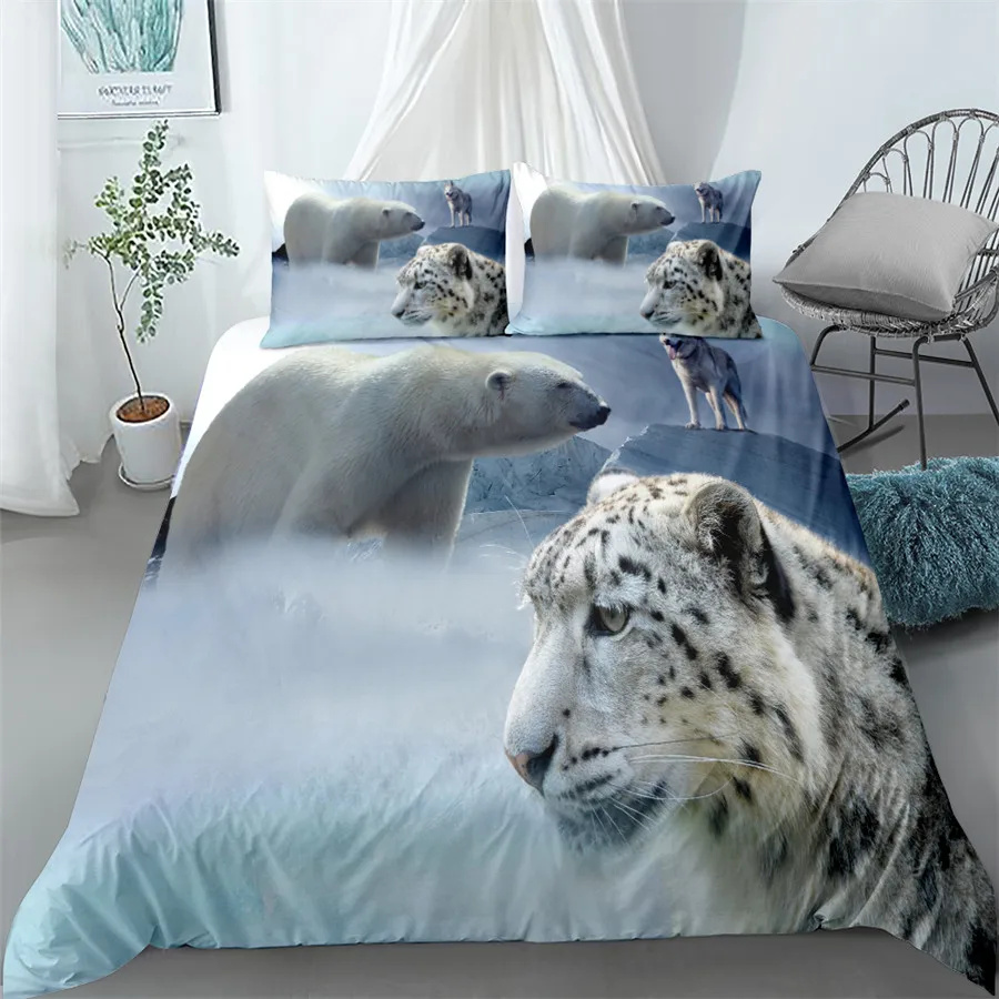 

3d polar bear christmas bedding set king queen double full twin single size duvet cover pillow case bed linen set