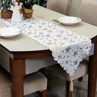 christmas bronzing table runner xmas tree star print tablecloth polyester table cloth bed towel new year home decor table cover