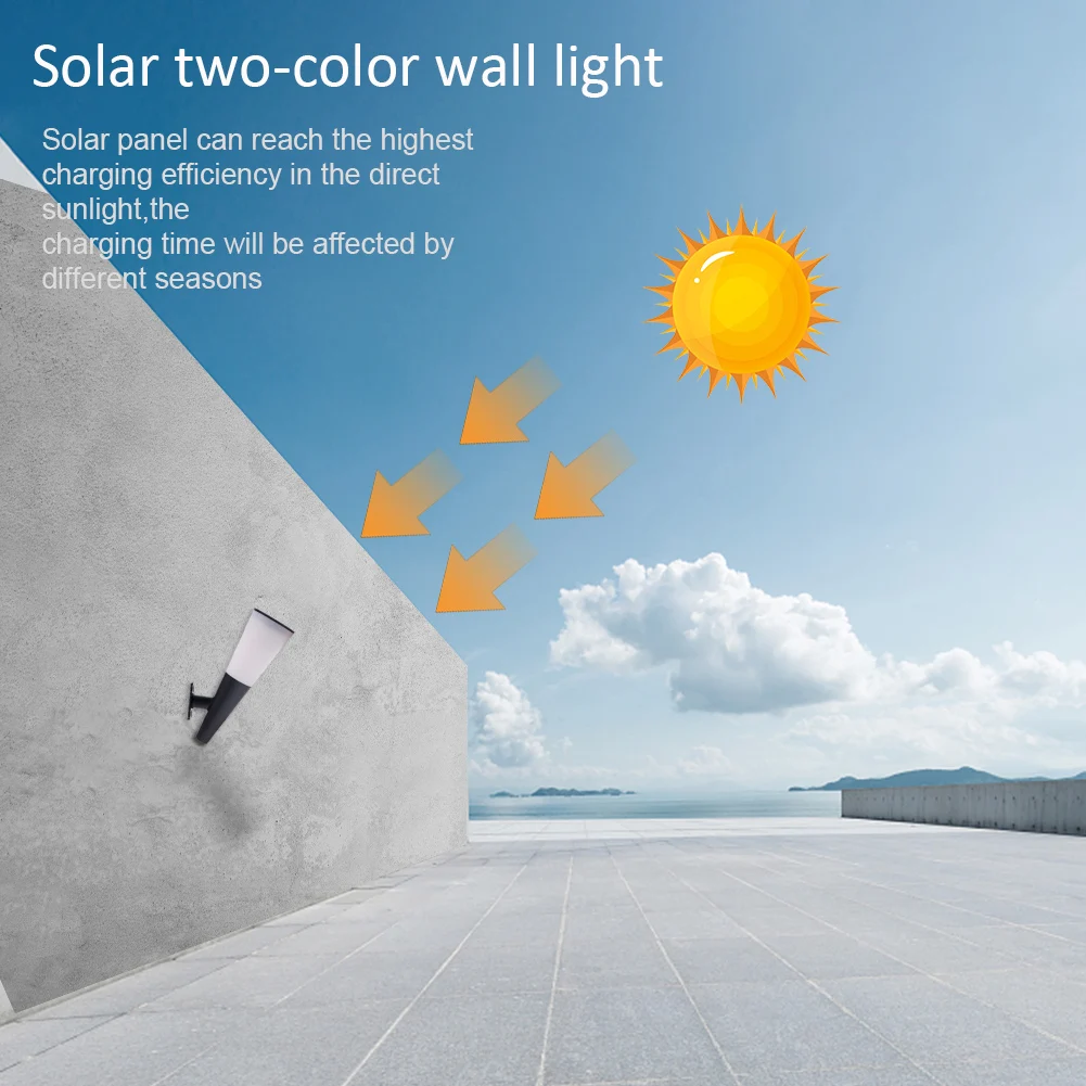 

Ultra Bright Two-color ABS Outdoor Waterproof Night Lamp Wireless Easy Install Energy Saving Garden Home Decor Solar Wall Light
