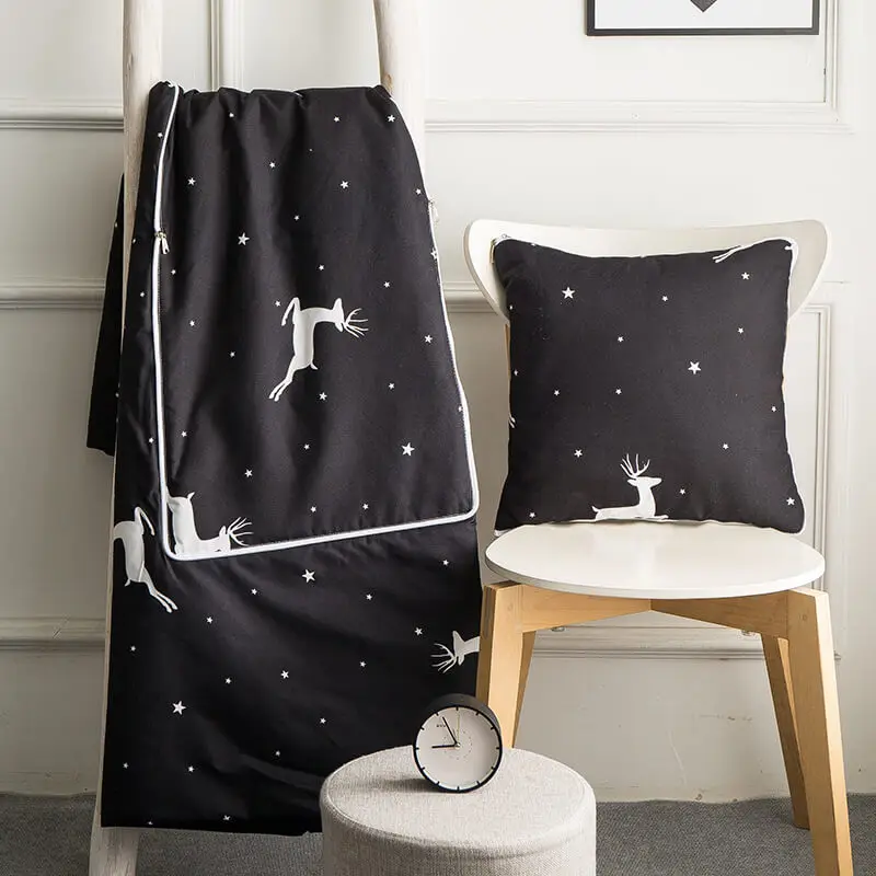 Spandexподушка-одеяло для взрослых мультяшная Геометрическая Подушка и одеяло