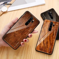 wood grain phone case hard cover tempered glass for xiaomi redmi note 8 pro for xiaomi mi 9t 9t pro redmi note 6 7 8 pro 8a capa