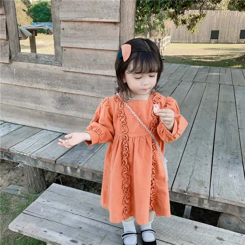 2020 весеннее платье принцессы в Корейском стиле для маленьких девочек с пышными