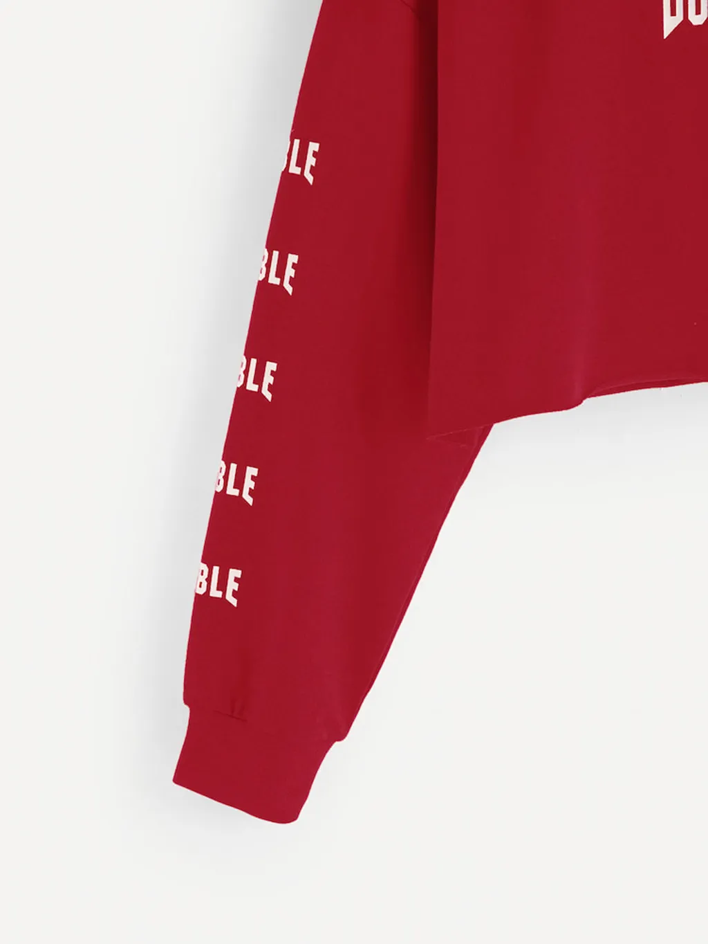 

Women Letter Print Long Sleeve Pullovers Sweatshirts Casual Short Tops Blouse Orange,Black,Red Top Blouse Blusas de mujer hooded