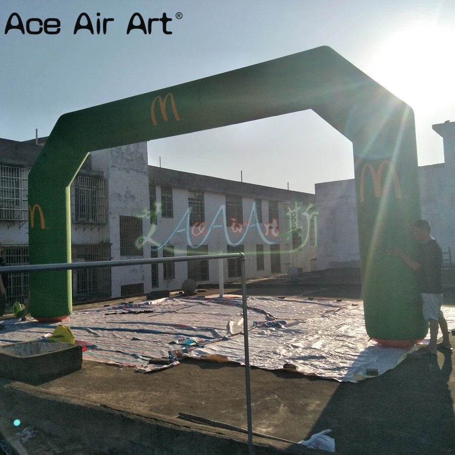 Полностью теплопередающая Арка с принтом надувная АРКА зеленого цвета для