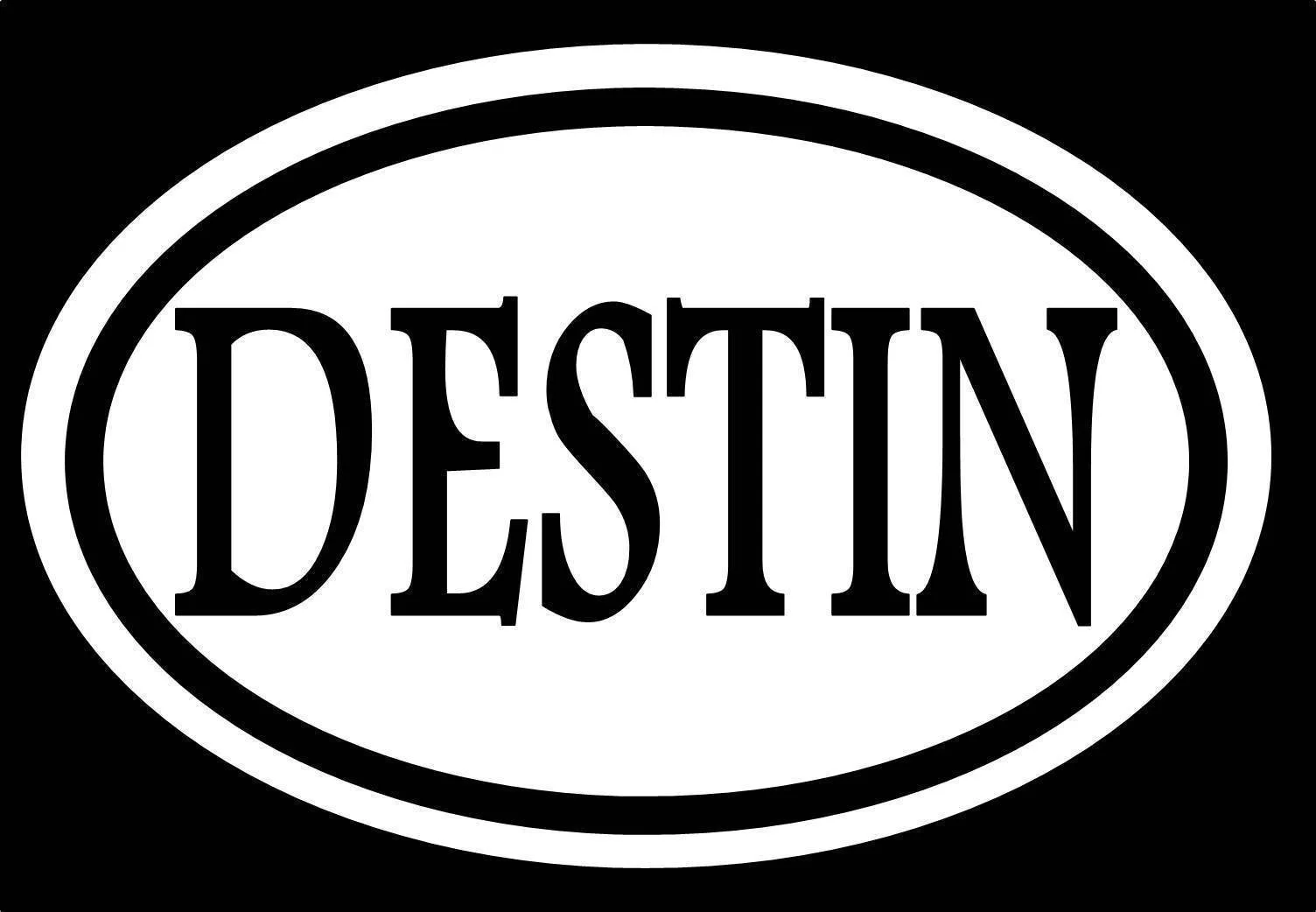 Дестин наклейка овальная FL тропический отдых пляж песок медовый месяц свадьба