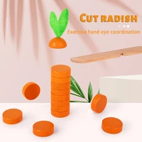 wooden simulation radish childrens early education kitchen vegetable cognition fruit cutting interactive educational toys gift