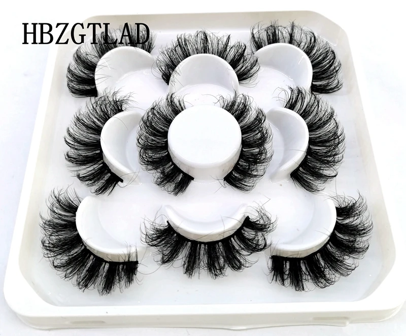 New 5Pairs 25mm 3D Mink Lashes Bulk Faux with Custom Box Wispy Natural Mink Lashes Pack Short Wholesales Natural False Eyelashes