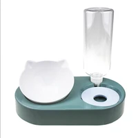 pet cat feeder bowls water bottle pet drinking dish feeder cat puppy feeding supplies small dog non slip food bowl dual use