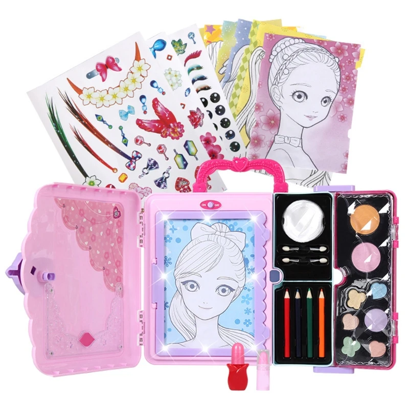 

Makeup Box Painting Toy With Lights Drawing Copy Pad Board Makeup Toy XX9E