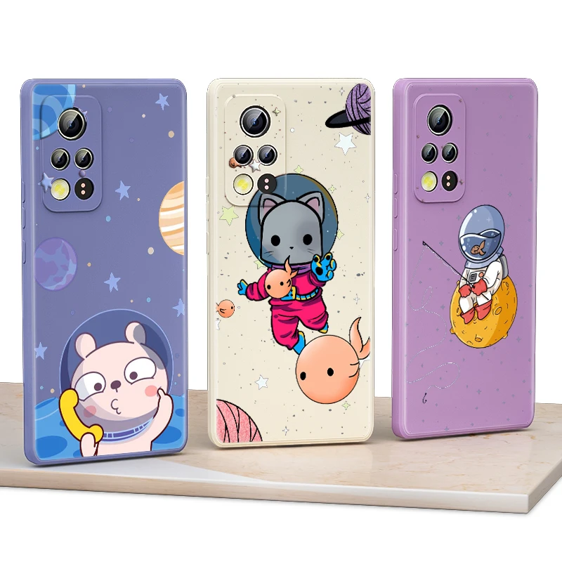 

Animal space astronaut For Honor 50 20i X20 X10 10X 10i 9X 9C 9S 8A Play 3 4 5 5T Pro Lite 5G Liquid Silicone Phone Case