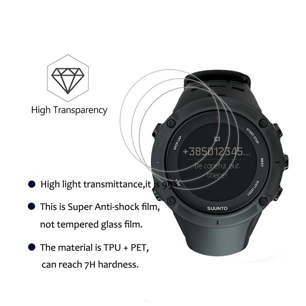 3 упаковки для Suunto Ambit 3 пиковые спортивные Смарт-часы 5H Взрывозащищенная защита экрана прозрачная анти-защита от удара защитная пленка