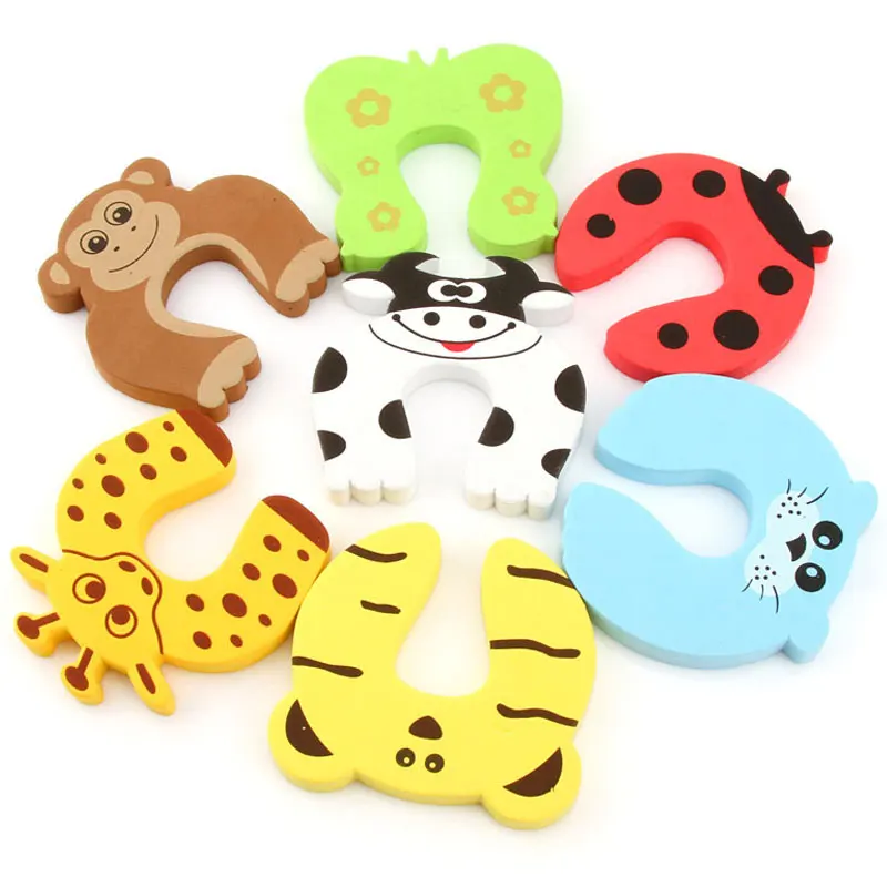Tarjeta de seguridad para beb&eacute;, protecci&oacute;n de puerta, Animal lindo, cuidado para beb&eacute; reci&eacute;n nacido, bloqueo de protecci&oacute;n de Castillo para ni&ntilde;os, llaveros de nevera-3