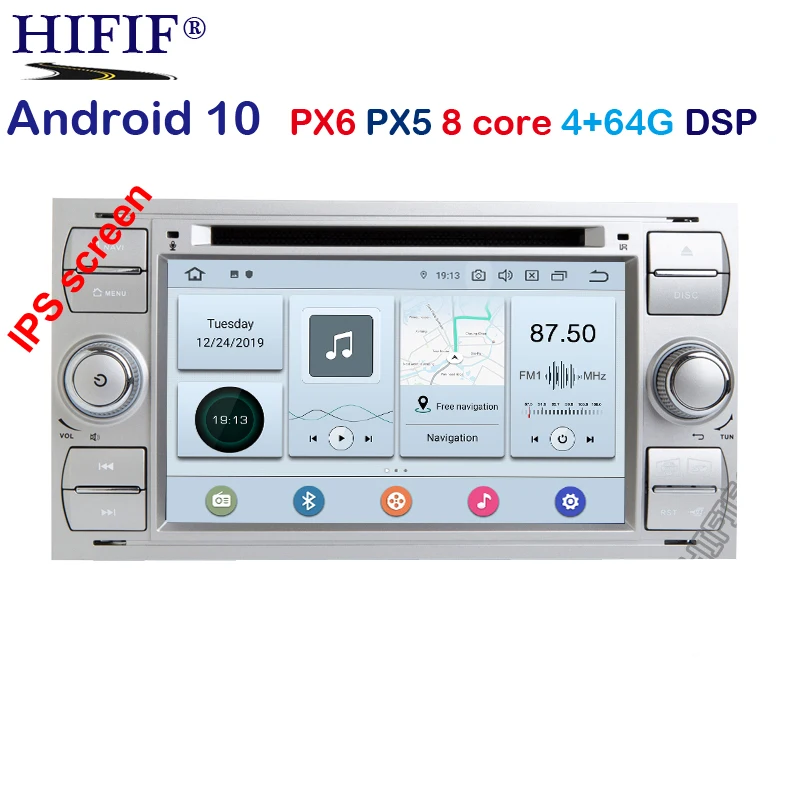 Автомобильный DVD-плеер DSP 7 дюймов на Android 10 0 с GPS OBD2 радио для Ford C-Max Fiesta Fusion Kuga Mondeo |