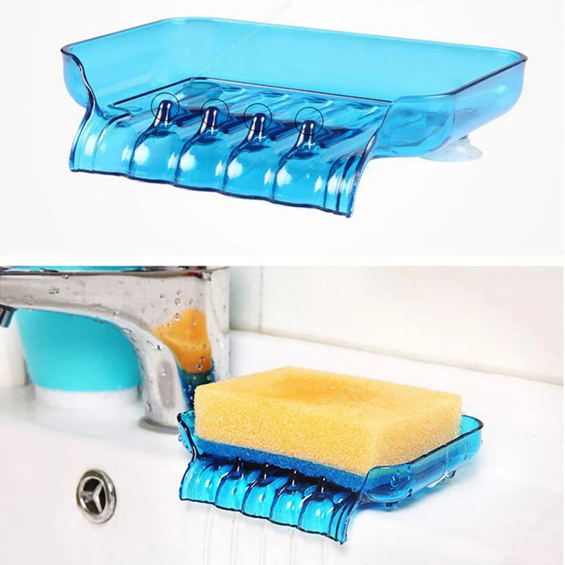 

Waterfall Plastic Soap Dish Bathroom Accessories Drain Soap Box Shower Soap Holder Draining Kitchen Sink Sponge Holder