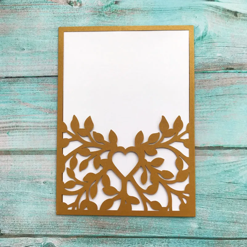 

30pcs/lot Navy blue Laser Cut Wedding Party Invitation Cards Delicate Leaves Wedding Invitation Card with inner Page Envelop