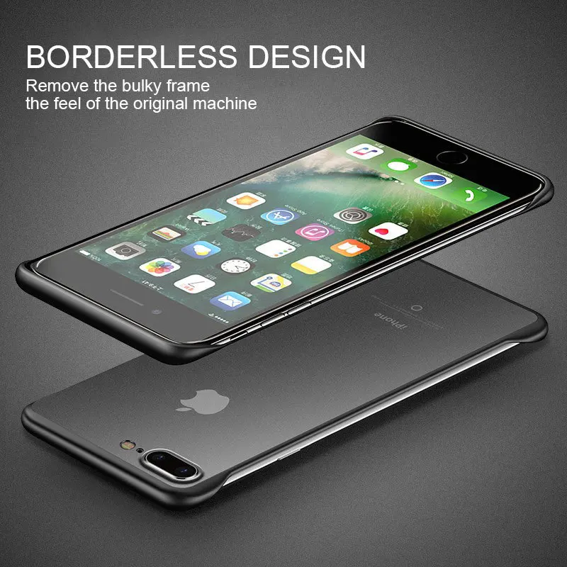 Ультра-тонкий четыре угла анти-стук без рамки Матовый Телефон чехол для iPhone 6 7 8 plus