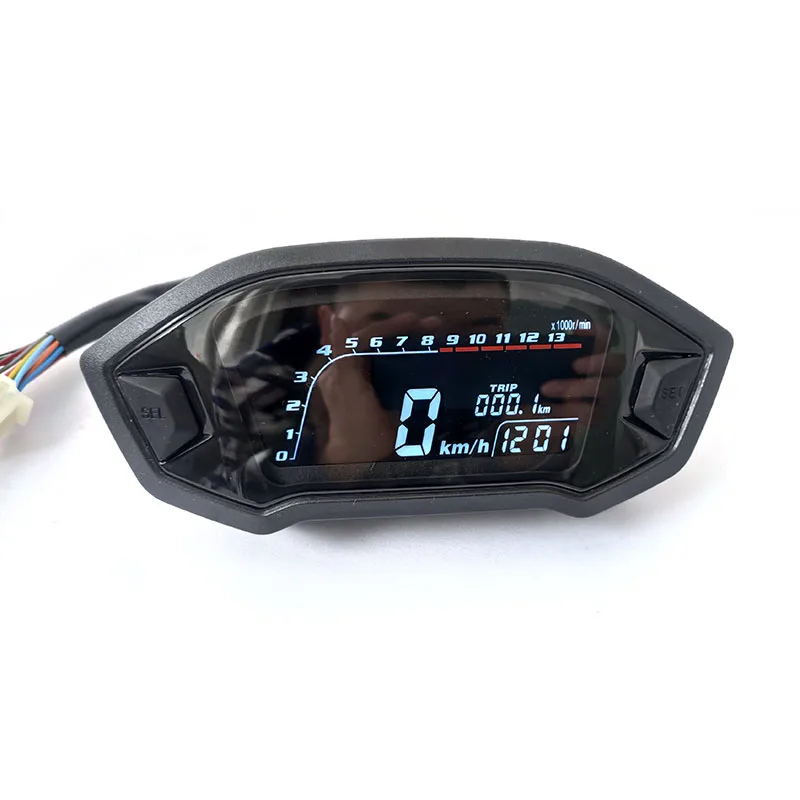 

Universal ABS Motorcycle Lcd Cylind For 1,2,4 Cylinder Speedometer 13000 Rpm Optional Backlight Digital Odemeter Tachometer